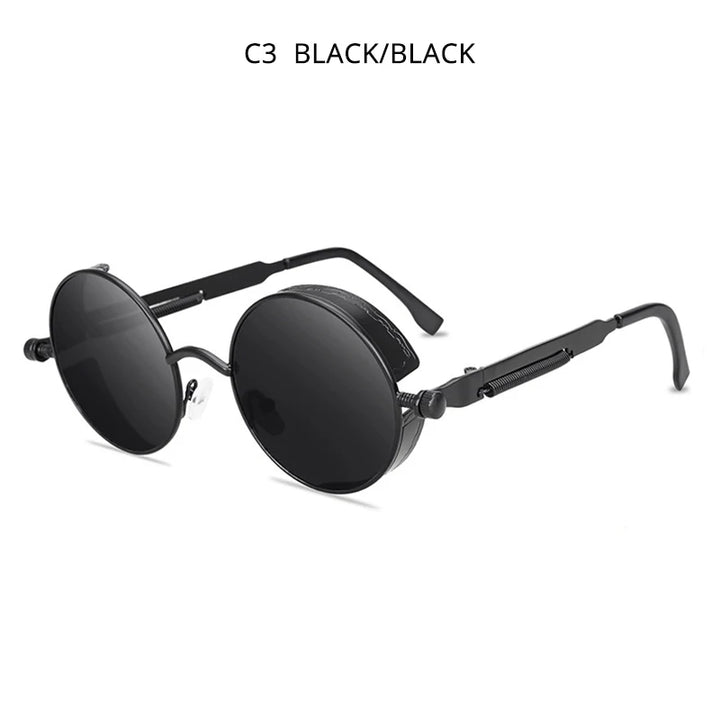 Classic Steampunk Sunglasses Men Women Retro Gothic Round Male's Sun Glasses Fashion Punk Party Driving Shades