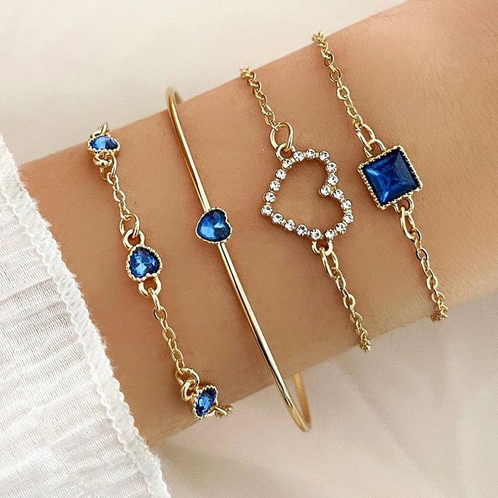 4PCS Snake Gemstone Bangle Set 🐍💎 - Perfect for Parties & Gifts 🎁