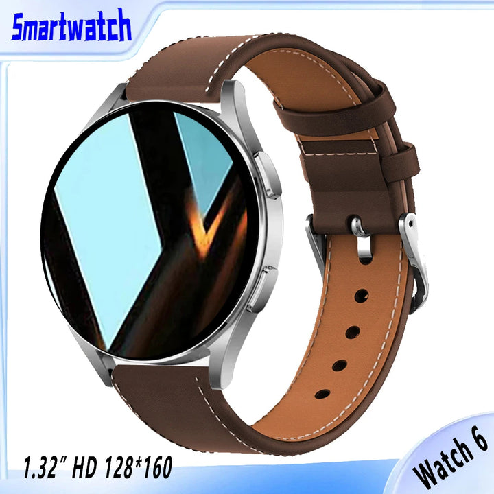 Watch 6 Business Smartwatch Men 1.32 Inch 128*160 Bluetooth Call Health Monitoring Alarm Clock Fashion Watch Women Multifunction