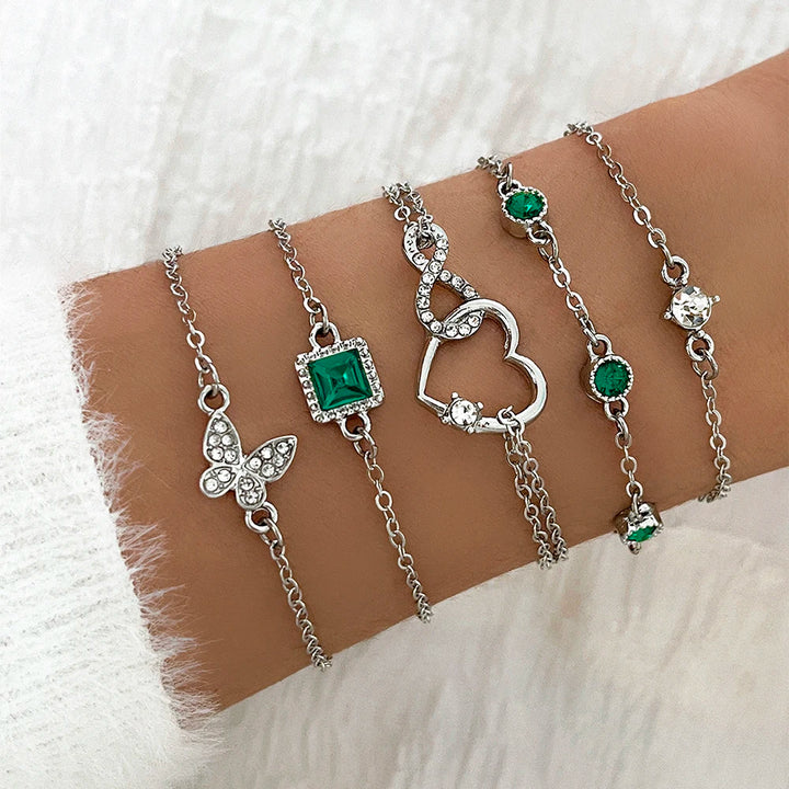 4PCS Snake Gemstone Bangle Set 🐍💎 - Perfect for Parties & Gifts 🎁