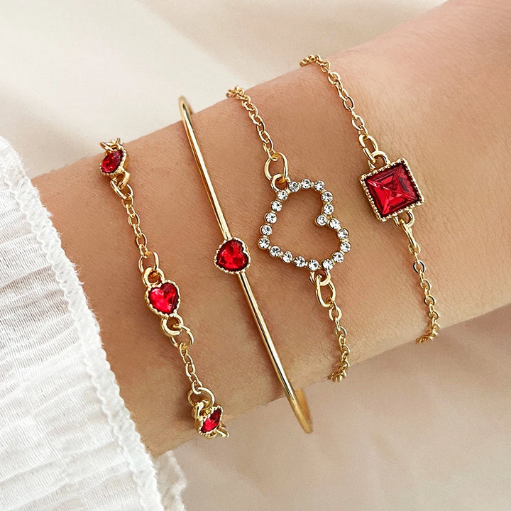 4PCS Snake Gemstone Bangle Set 🐍💎 - Perfect for Parties & Gifts 🎁